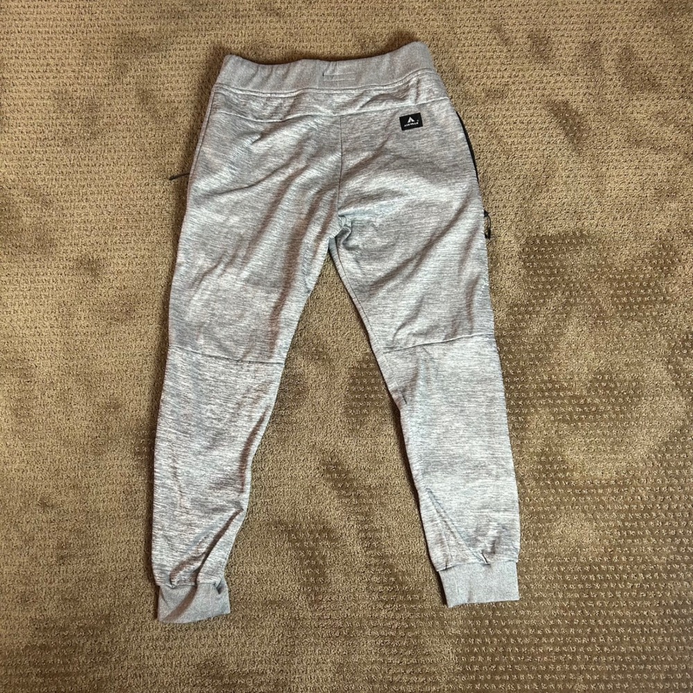 Airwalk Jogger Pants Mens‎ Medium Gray Good Tech Fleece Zipper Pockets Tapered